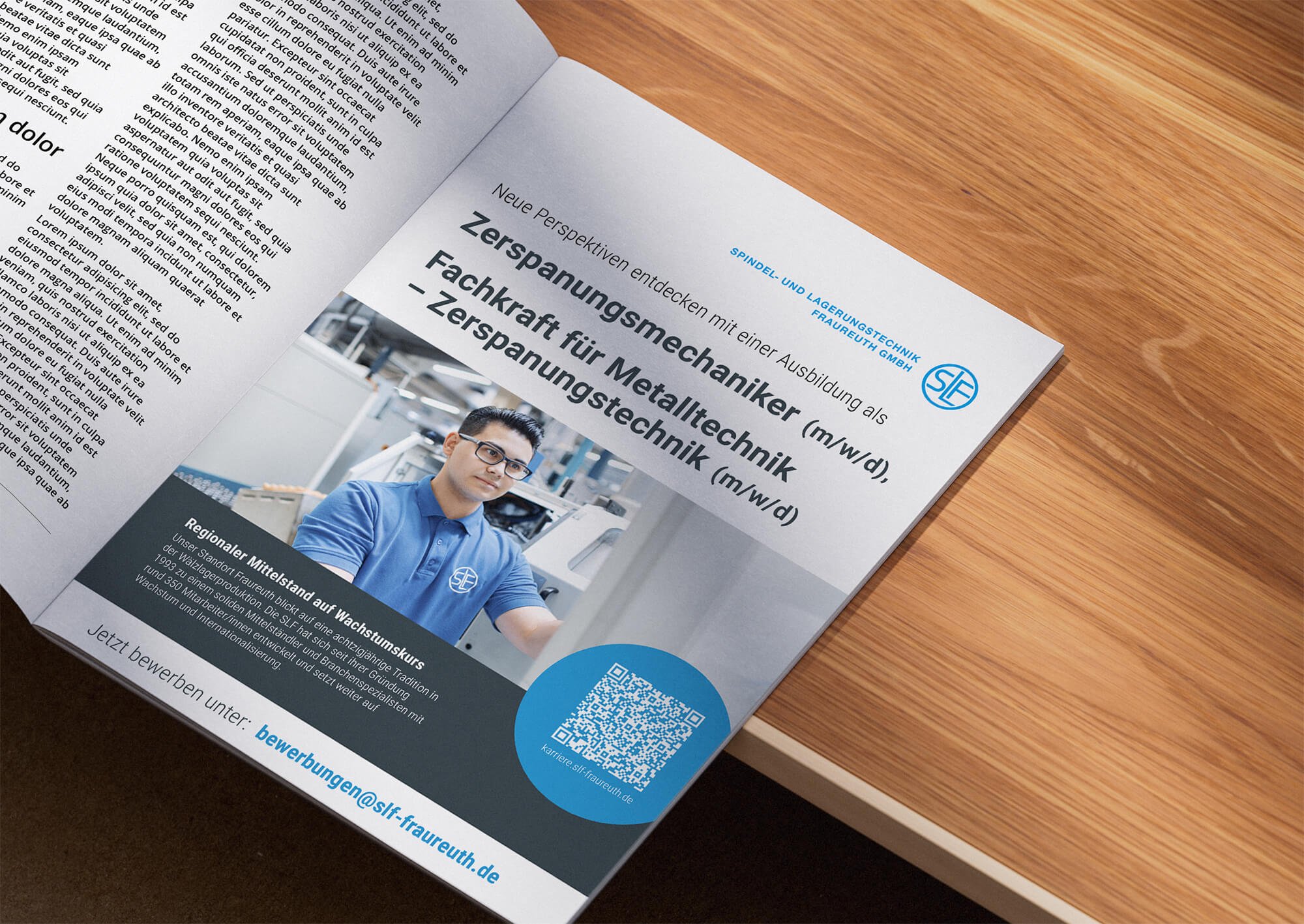 Mockup zeigt Anzeige in einem Printmagazin