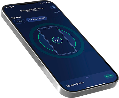 SimonsVoss AX2Go digital nøgle på smartphone