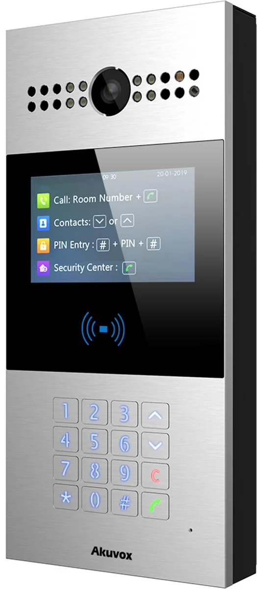 Akuvox R28A IP-videodørstation med 4,3 tommer display og fysisk tastatur