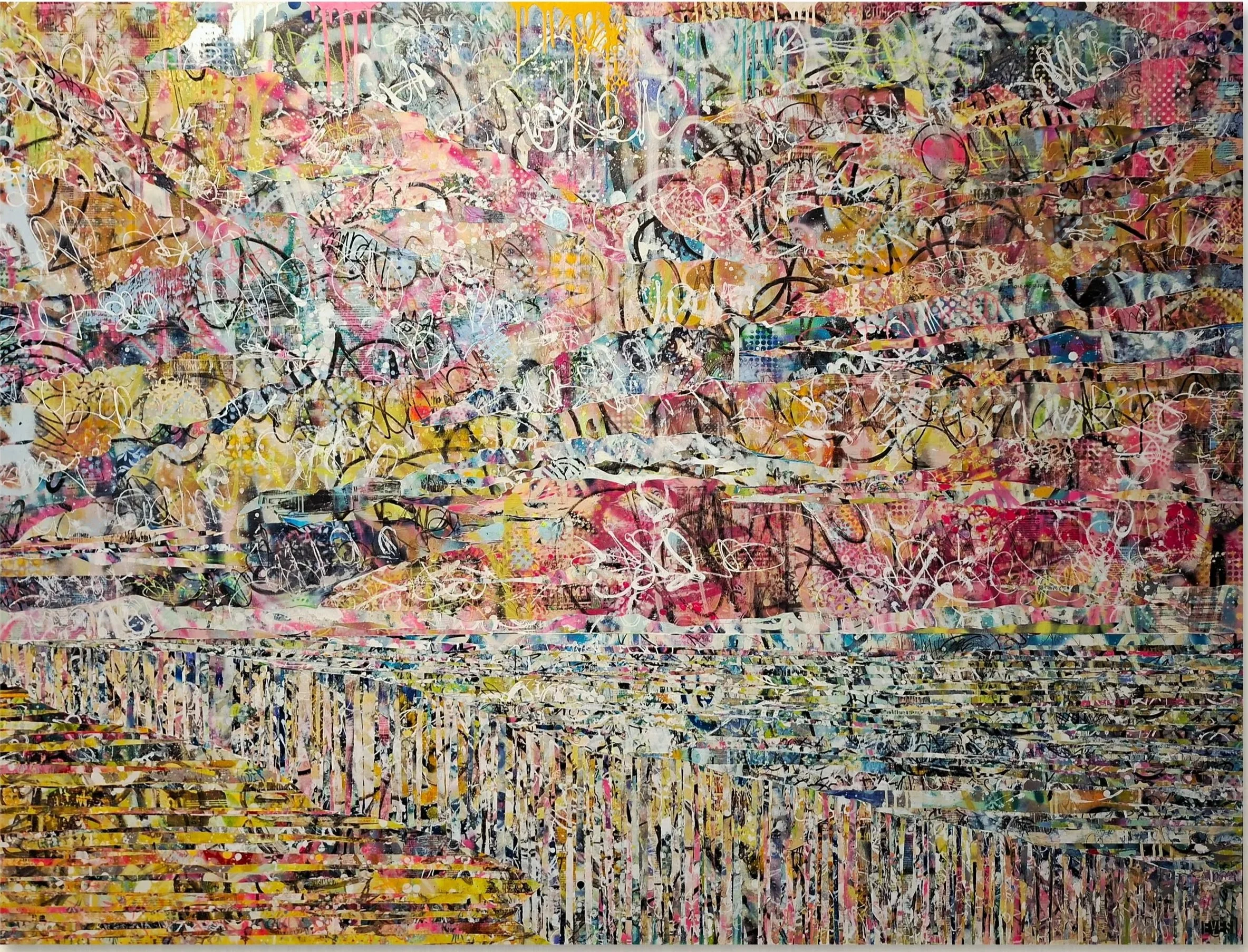 Remnant Horizon Under Patchwork Sky
Spray Paint, mixed media on canvas.
210cm x 150cm
Jan 2025
£3000.00