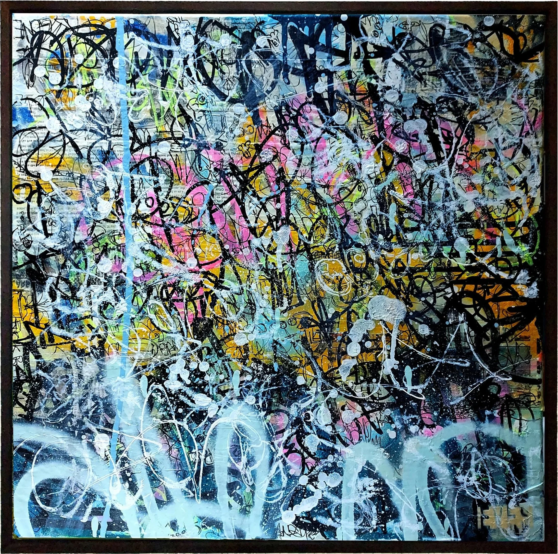 Land of the Ill
Spray Paint, mixed media on canvas.
50cm x 50cm
March 2025
£500.00