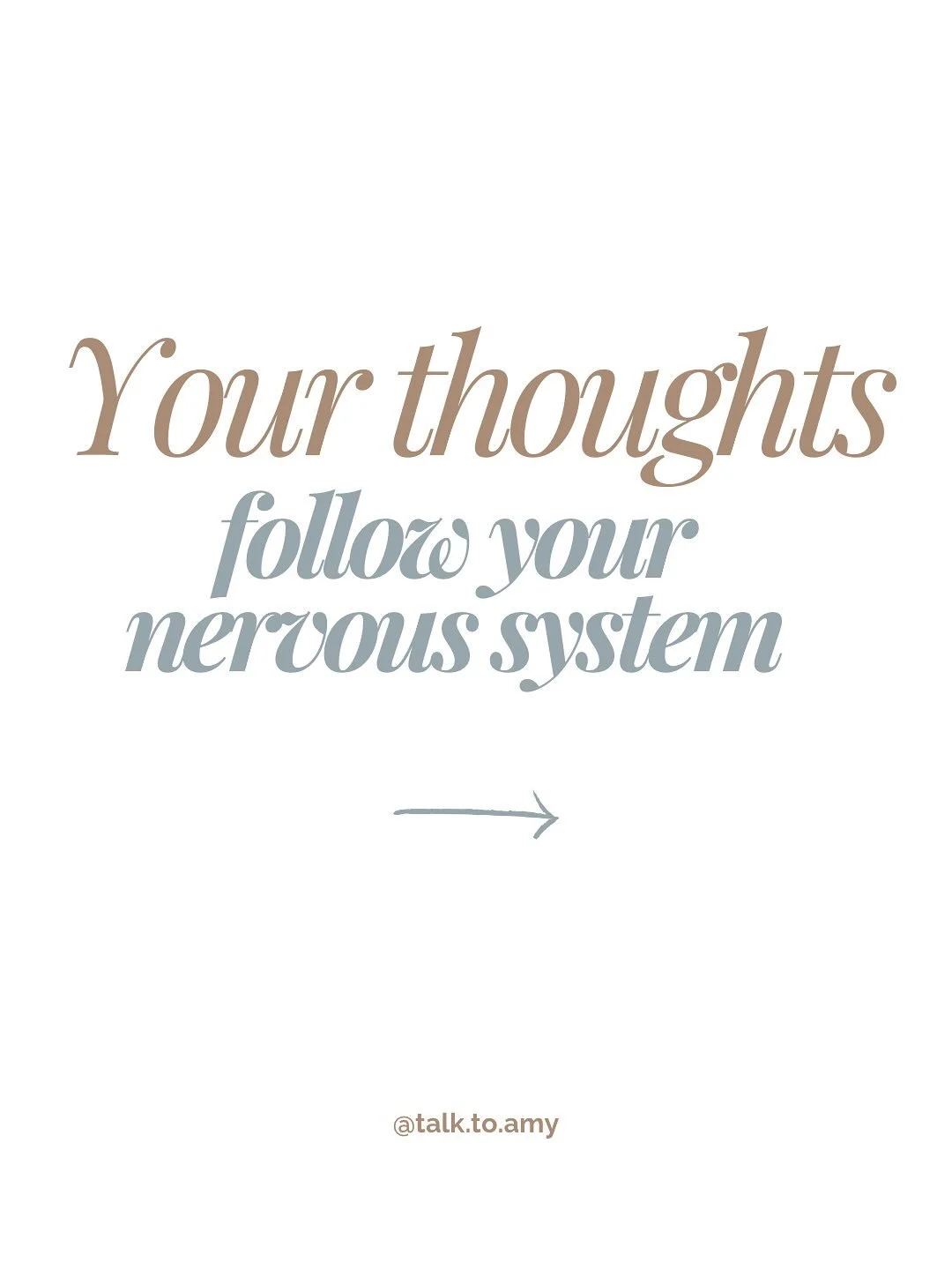 Ever notice how your thoughts get darker, sharper, or more catastrophic when you&rsquo;re stressed or anxious?

➡️That&rsquo;s your nervous system running the show.

When your body is in fight-or-flight, your brain starts scanning for danger instead 