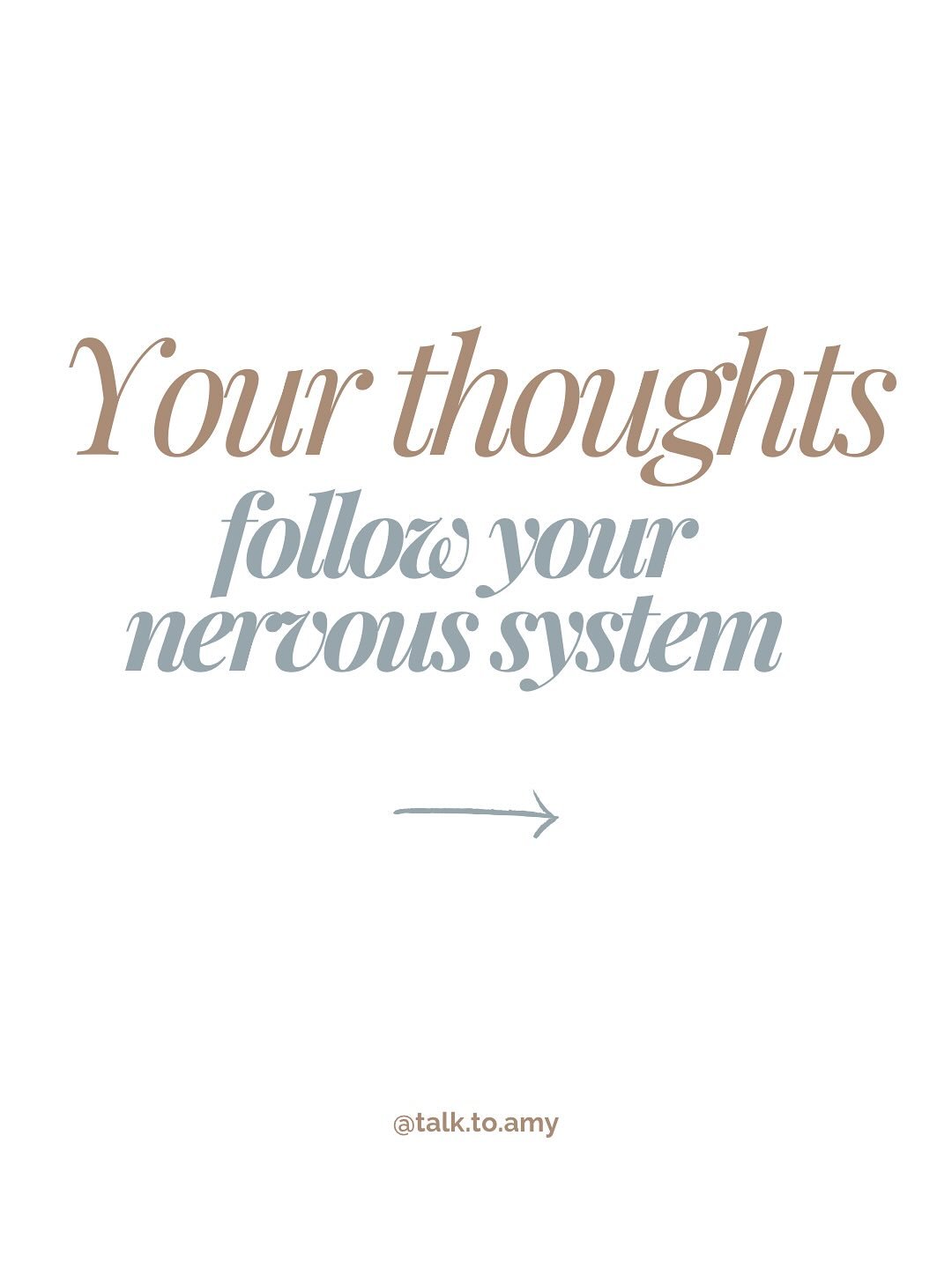 Ever notice how your thoughts get darker, sharper, or more catastrophic when you&rsquo;re stressed or anxious?

➡️That&rsquo;s your nervous system running the show.

When your body is in fight-or-flight, your brain starts scanning for danger instead 