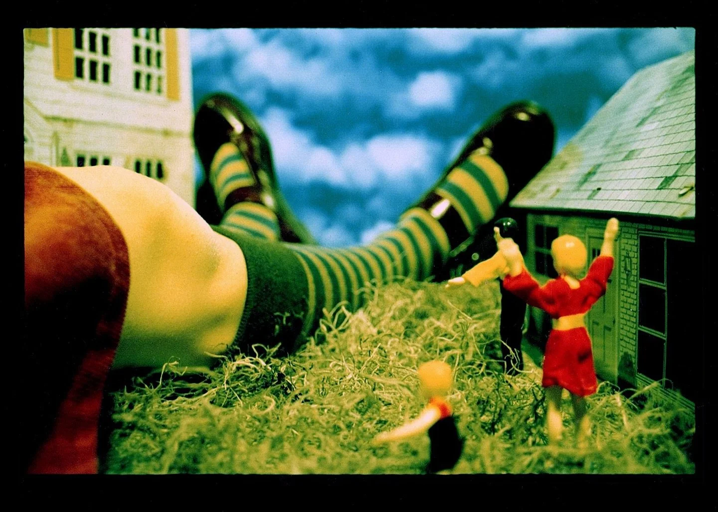 I used to really entertain myself setting up scenes, photographing and printing color photographs. I’m a thrifter and always had something around to entice some idea out. This series used toys and scale and probably play therapy. I spent dreamy