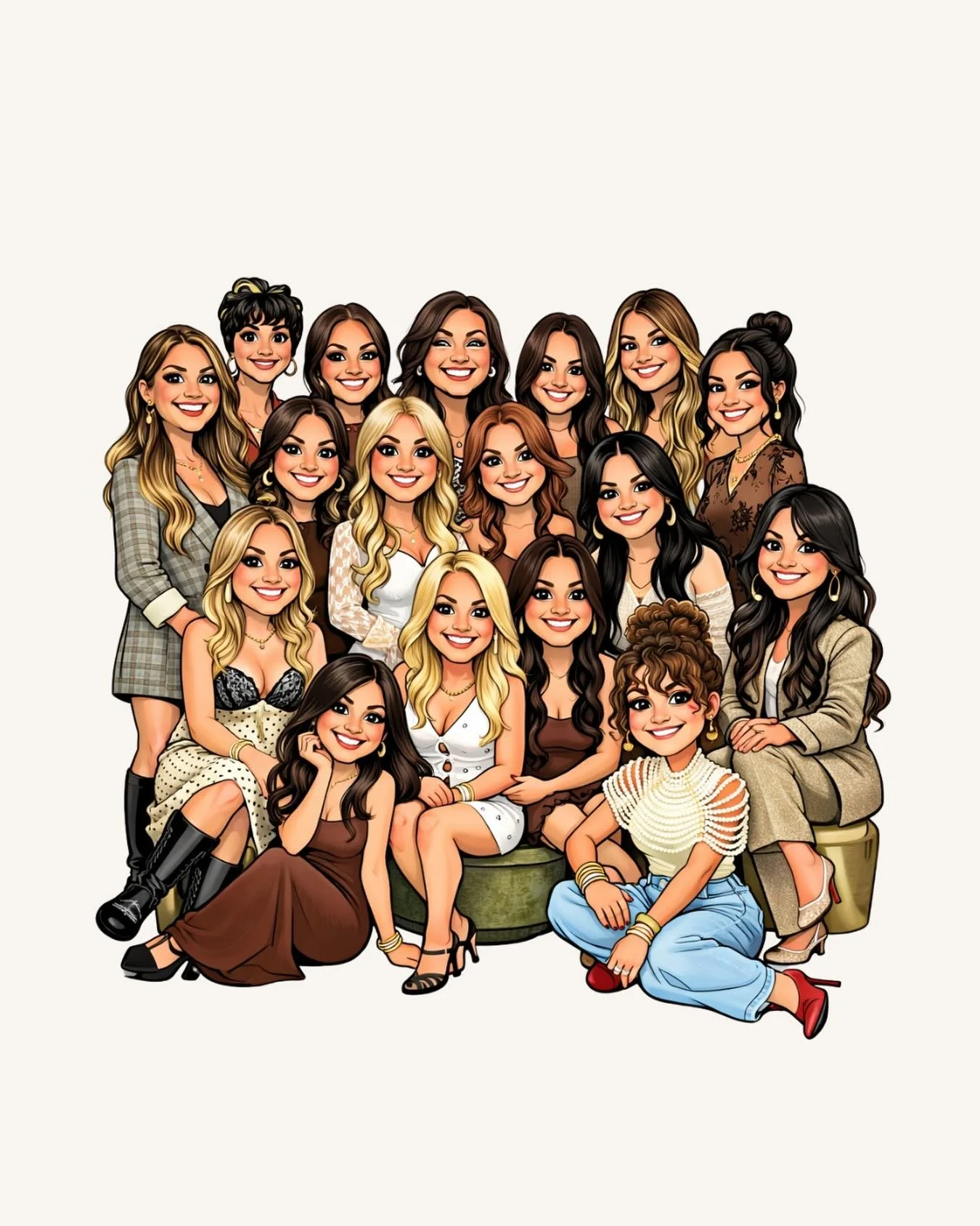 Good morning from the BB Girls &mdash; caricature style &hearts;️💫