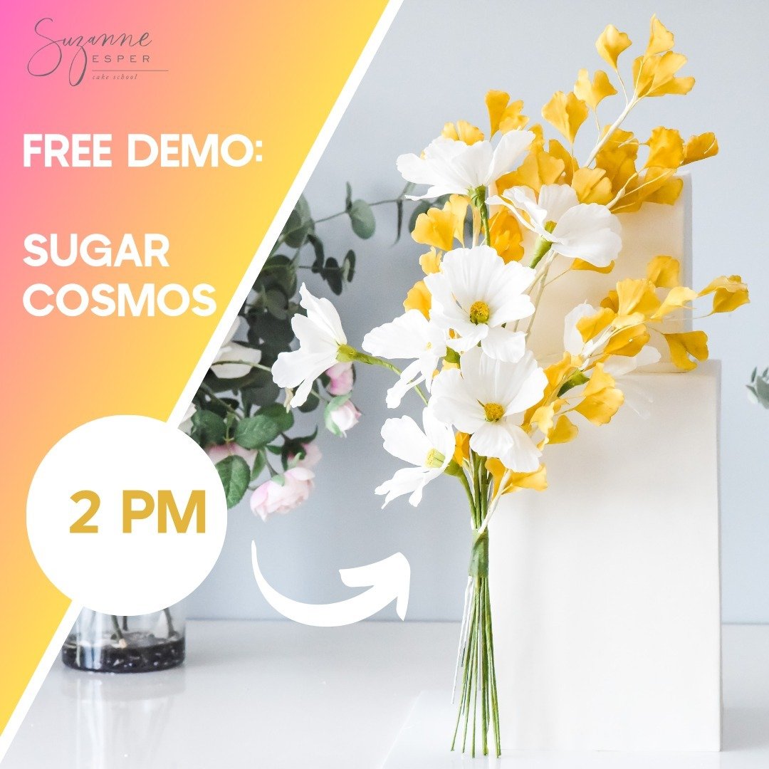 / / Free demo - Sugar Cosmos - 2 PM / / 

Happy Sunday my sugar friends.
I'd love to invite you along for my free demo today at 2 PM on my biz page over on Facebook &gt; link in bio of course!

I'm going to make the cosmos in beautiful pastel shades 