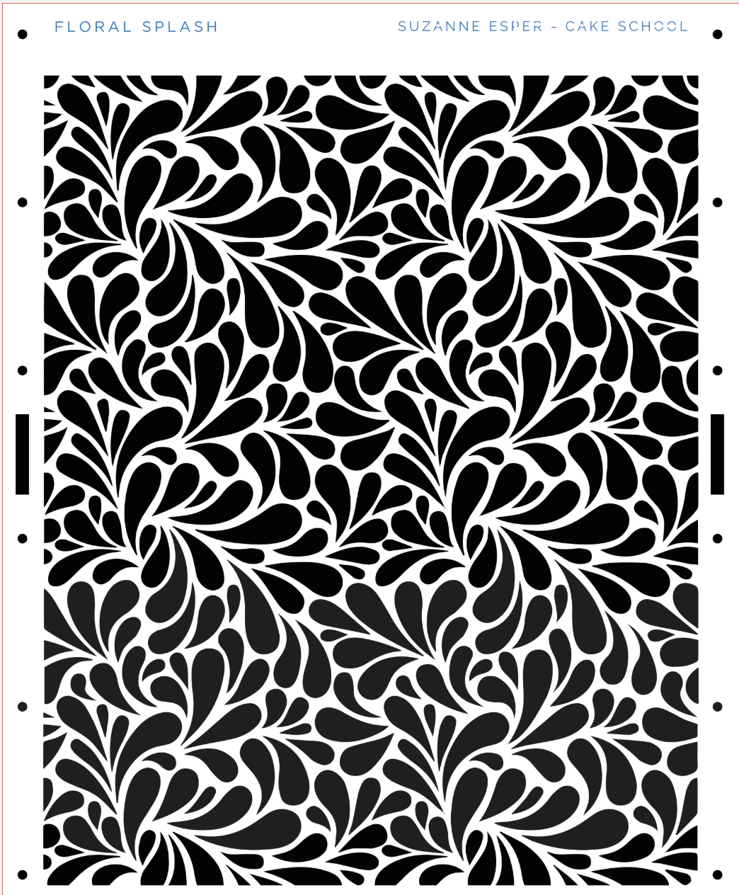 NEW size FLORAL SPLASH professional cake icing stencil