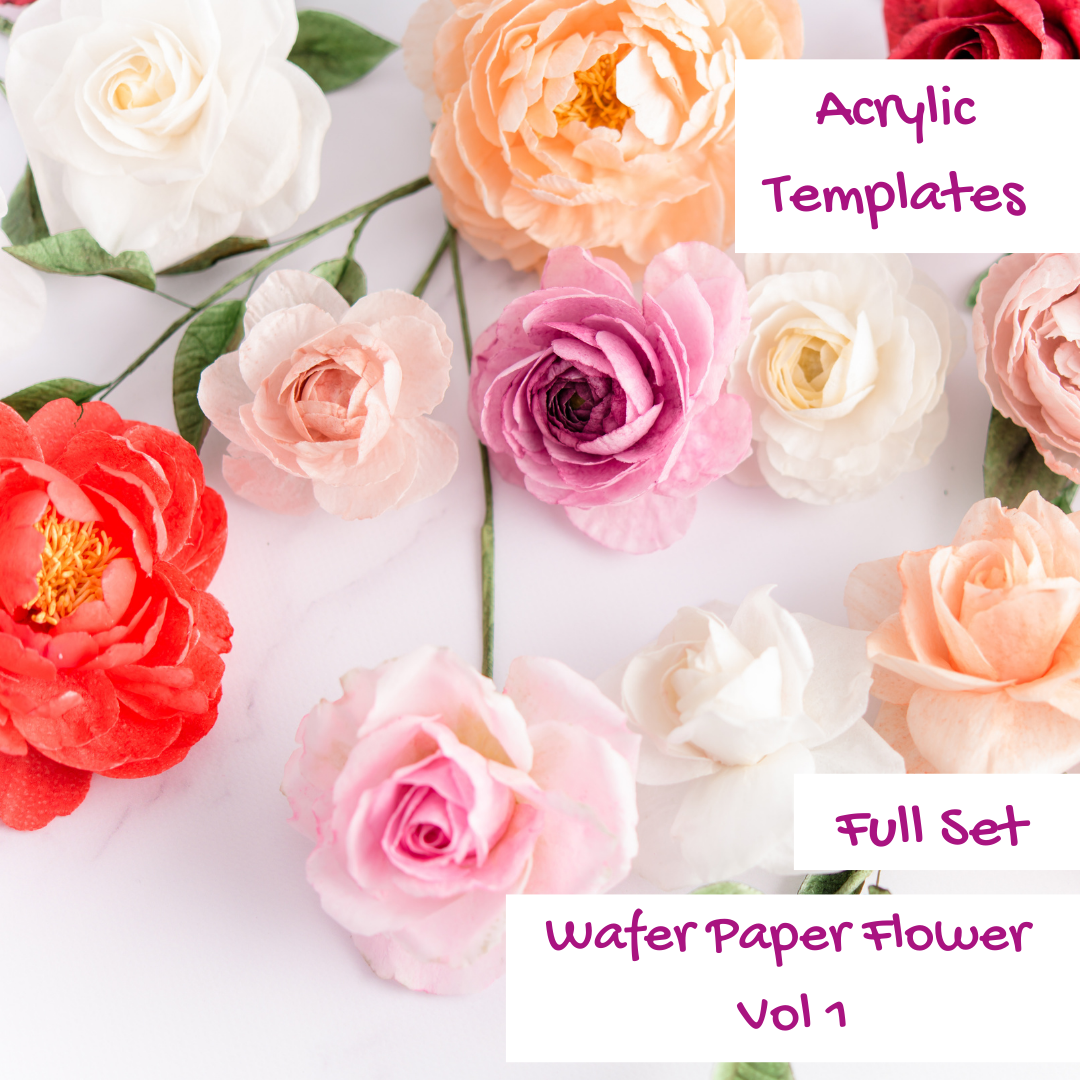 Acrylic Flower Templates Wafer Paper Vol 1 - Full SetFULL SET