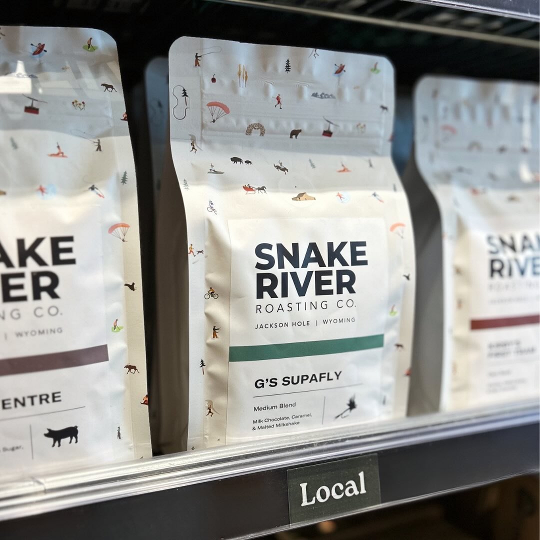 Look for &ldquo;local&rdquo; 👀. We&rsquo;ve added shelf labels to all of our products made in and around Jackson Hole like @snakeriverroastingco! Keep an eye out for local items on our shelves!
