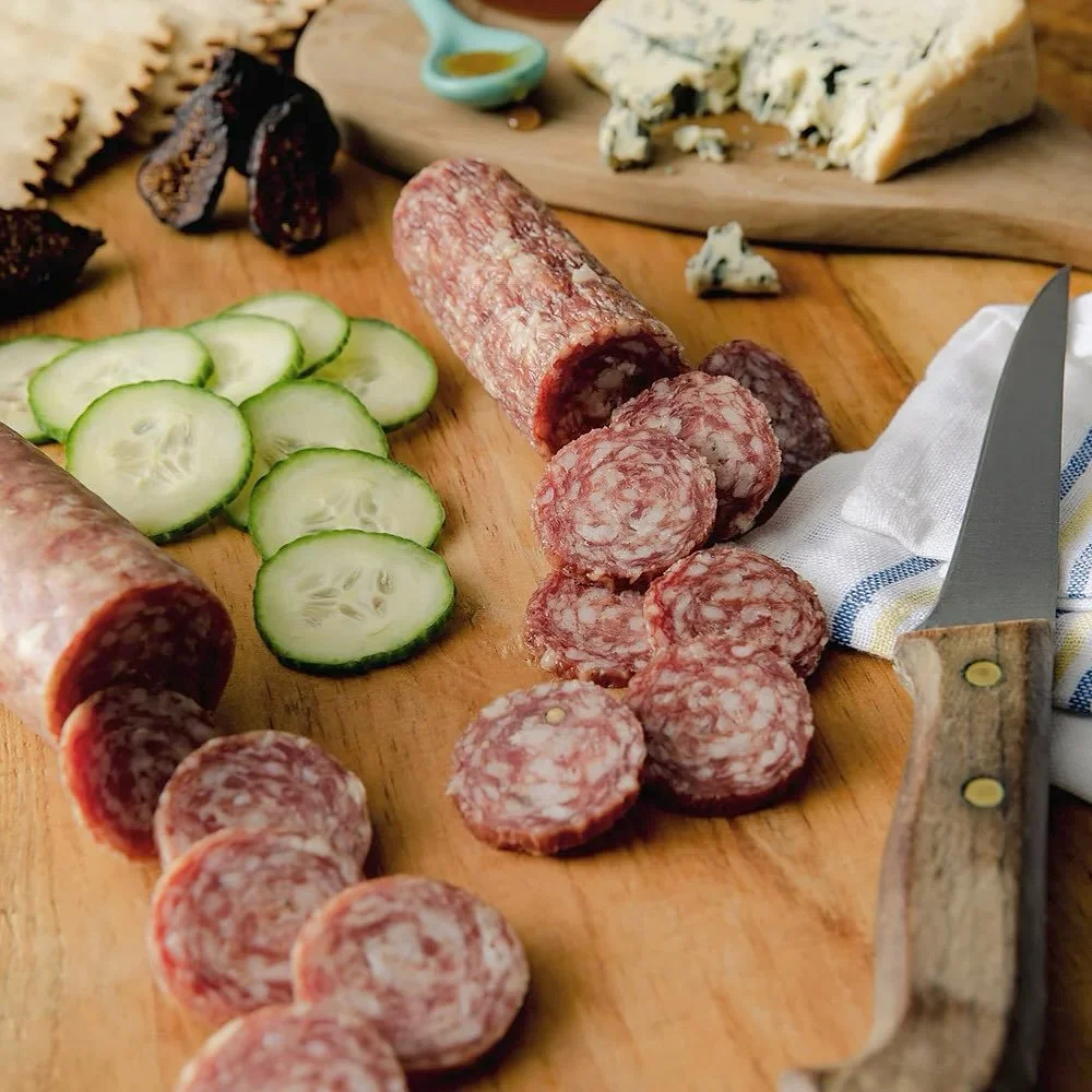 Restock alert! 🚨 @elevationcharcuterie is back! Calabrese salami, pepperoni, wild mole salami, and spreadable nduja. Heritage breed pork, bold flavors, humanely raised, no weird stuff. Award-winning and absolutely delicious. 

Perfect for your next 