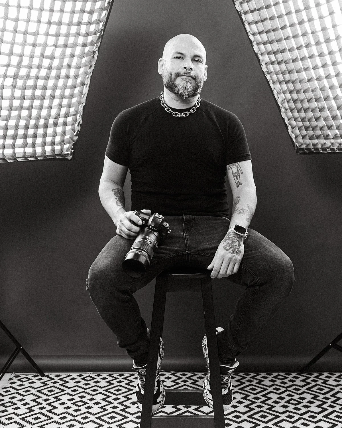 Autorretrato en blanco y negro