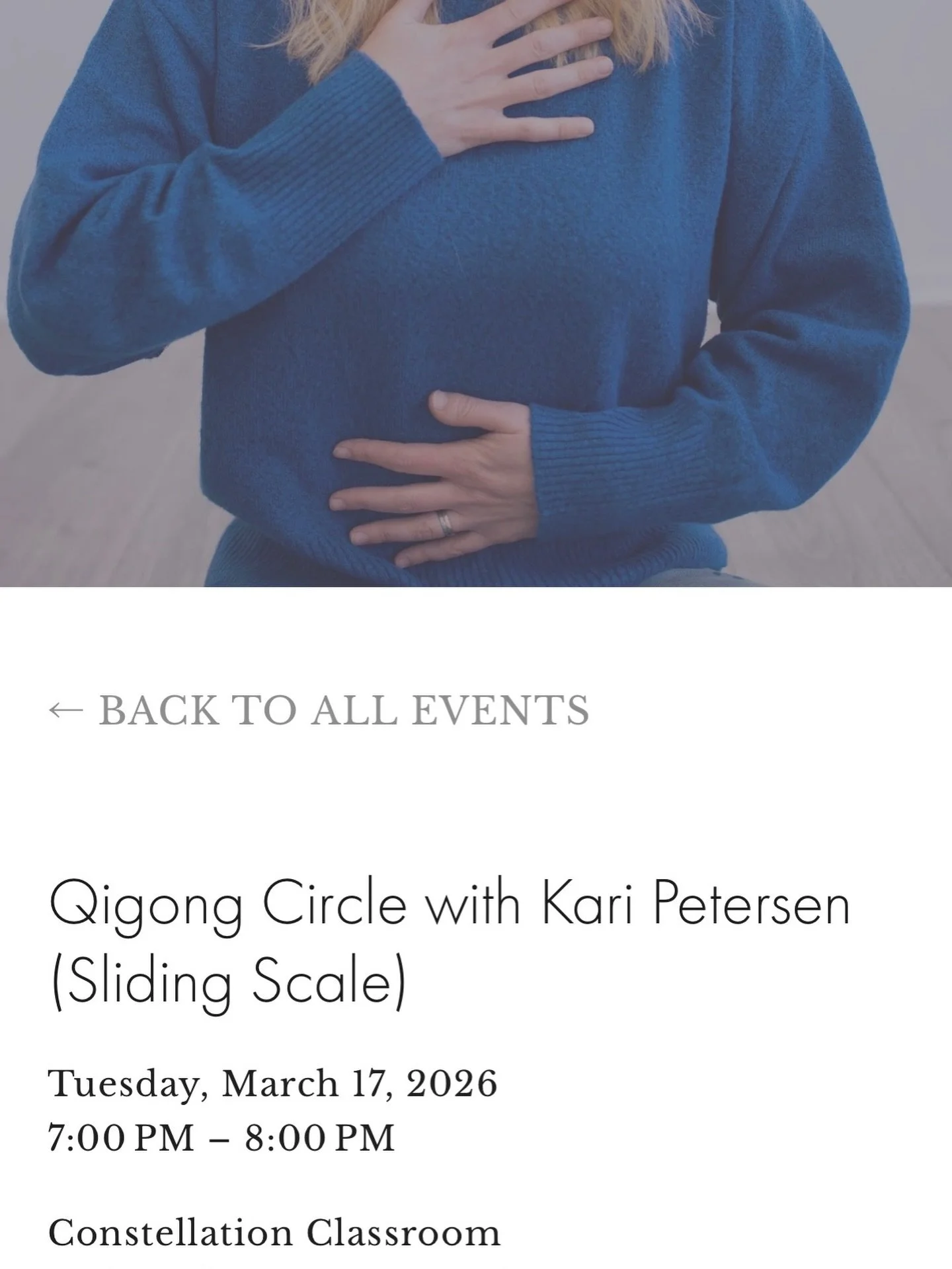 Excited to be hosting a bi-monthly community Qi Circle @constellationacu new classroom space beginning March 17th! Join me for gentle flowing movements that can be done standing, sitting, or lying down, breathwork, visualization, and healing meditati