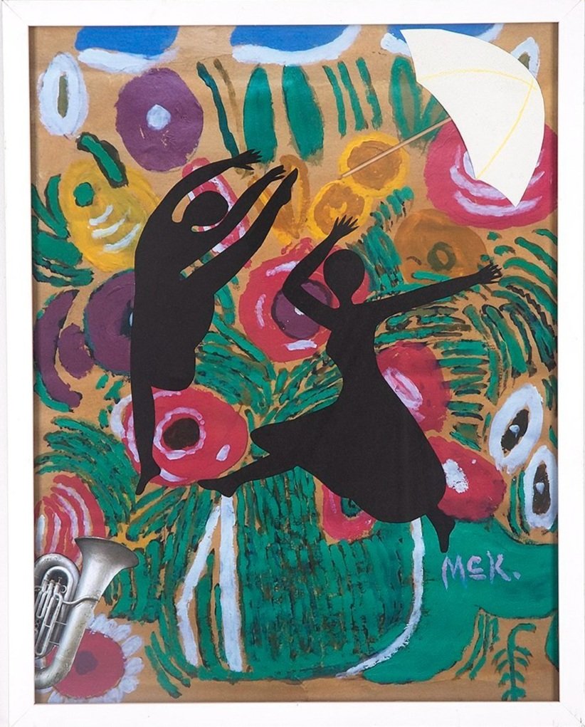 Garden Dance, 2017
Mixed Media, Collage, Digital Print of Ogese T. McKay painting, on Canvas
18 x 15