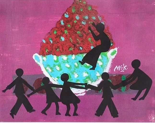 Cherries Jubilee, 2021
collage, digital print of Ogese T. McKay's painting, on canvas
16 x 26