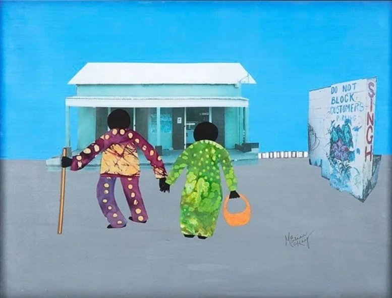 Steppin' Out (with my baby), 2012
collage, mixed media, on paper
16 x 20
