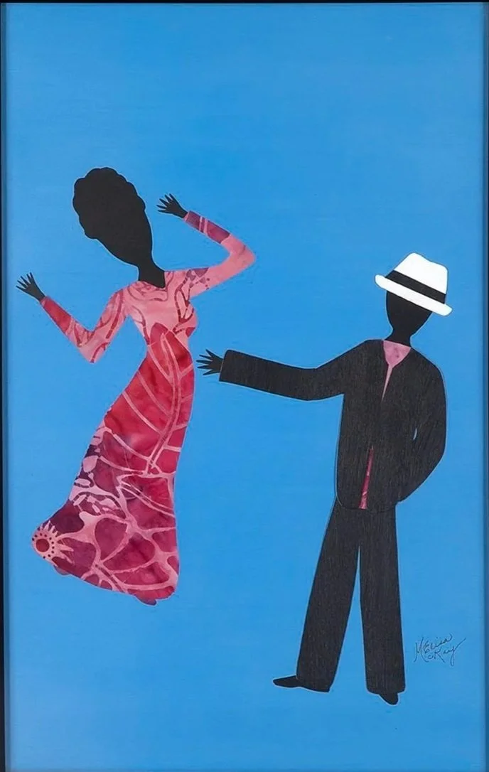 Shall We Dance?, 2011
collage, acrylic on paper
19 x 12 1/2