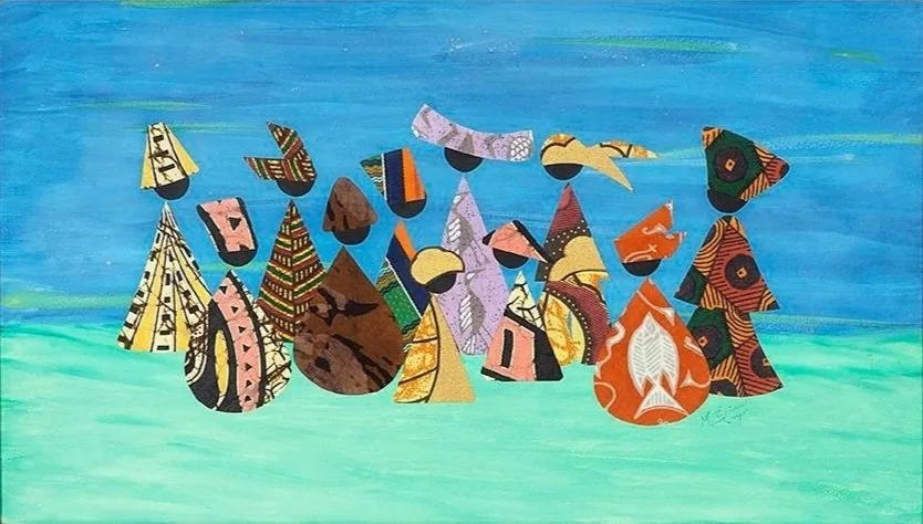 A Gathering of Women #2, 1994
Collage, Watercolor on Paper
13 1/2 x 22 3/4