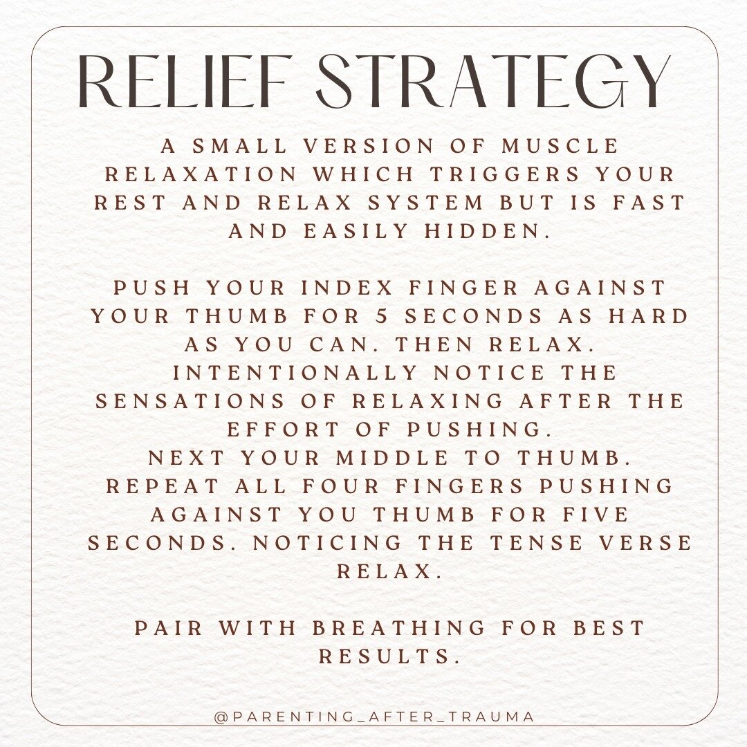 Strategy for relief, self care, pausing before reacting, or any other chill out moment. Great for those times you are in public, in a meeting (virtual or in person), and need an easy to hide coping mechanism. #coping #copingstrategies #trauma #recove