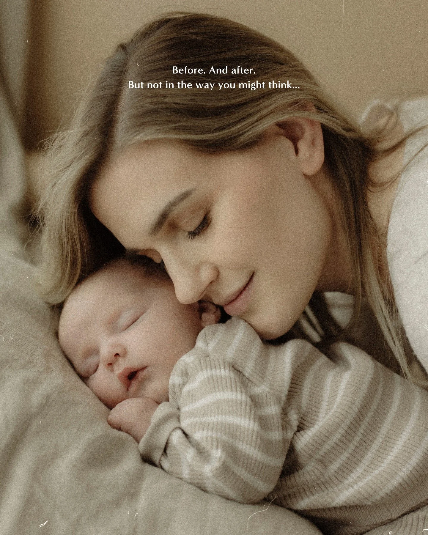 This is what it looked like straight off the camera.

A little unfinished. A little quiet. The kind of image that might not stop anyone mid-scroll.

But look at her soft smile. Look at the way she's holding him like she's already learned the exact sh