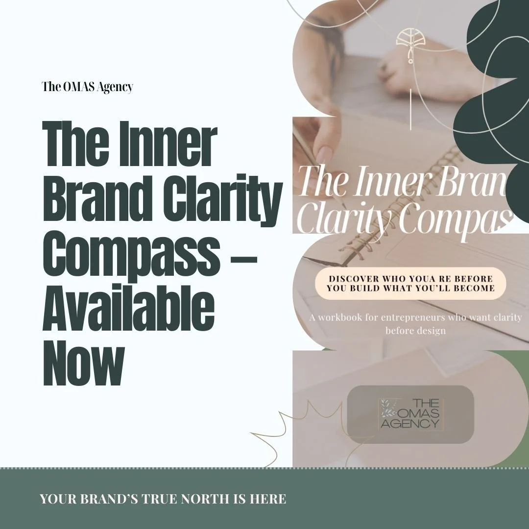 *It&rsquo;s launch day! 🌿 The Inner Brand Clarity Compass is now live in The OMAS Agency store. This guided tool was created to help entrepreneurs move beyond logos and colors, instead building a brand identity rooted in clarity, consistency, and co
