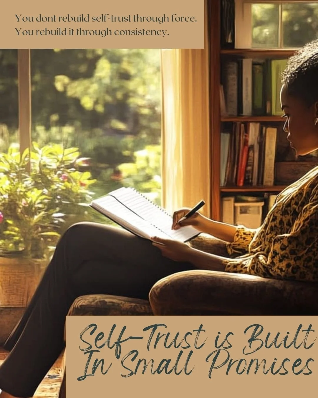 Self-trust erodes quietly.

When we override our limits.
When we postpone rest.
When we minimize what feels heavy.

It&rsquo;s rebuilt the same way.

Through small follow-throughs.
Through honoring one promise to yourself.
Through choosing alignment 