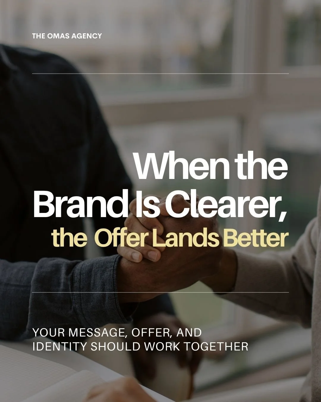Sometimes the issue is not that you do not have an offer.

Sometimes the issue is that the offer has not been fully connected to the brand you are trying to build.

Your product or service should not feel separate from your message, your values, your