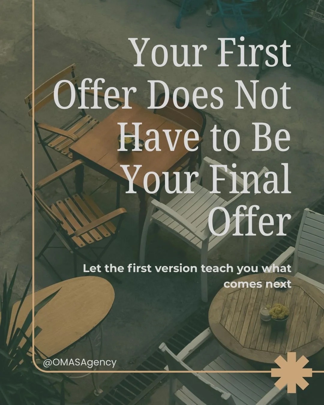 There can be a lot of pressure around the first real product or service offering.

It can feel like the title, price, description, audience, and structure all have to be perfect before you put anything into the world.

But your first offer does not h