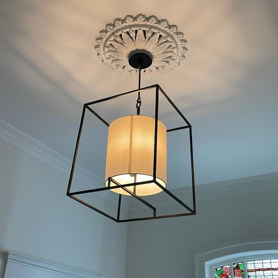 A stunning pendant from @eccnewzealand hung in our clients entrance.