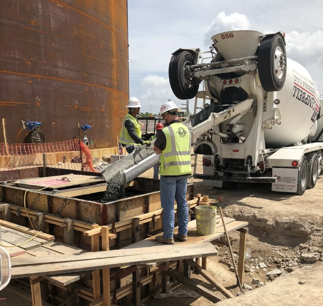 HTC-5000 proprietary concrete placed for equipment foundation ahead of epoxy grouting
