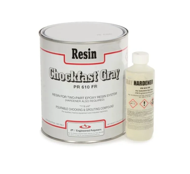 Chockfast Gray PR-610FR flowable epoxy grout for anchor bolts and crane rails