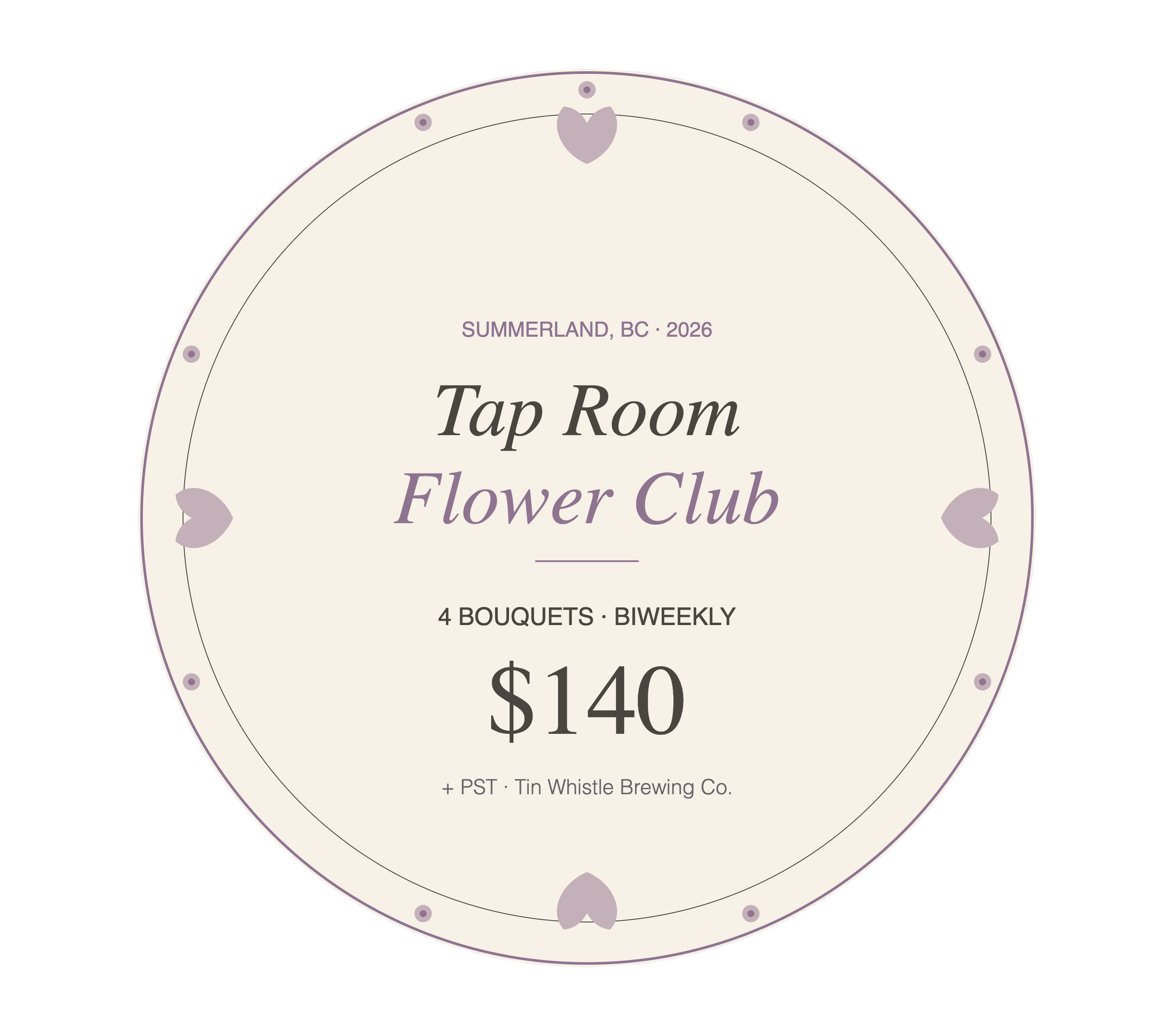 The Tap Room Flower Club (4 Bouquets, Biweekly)