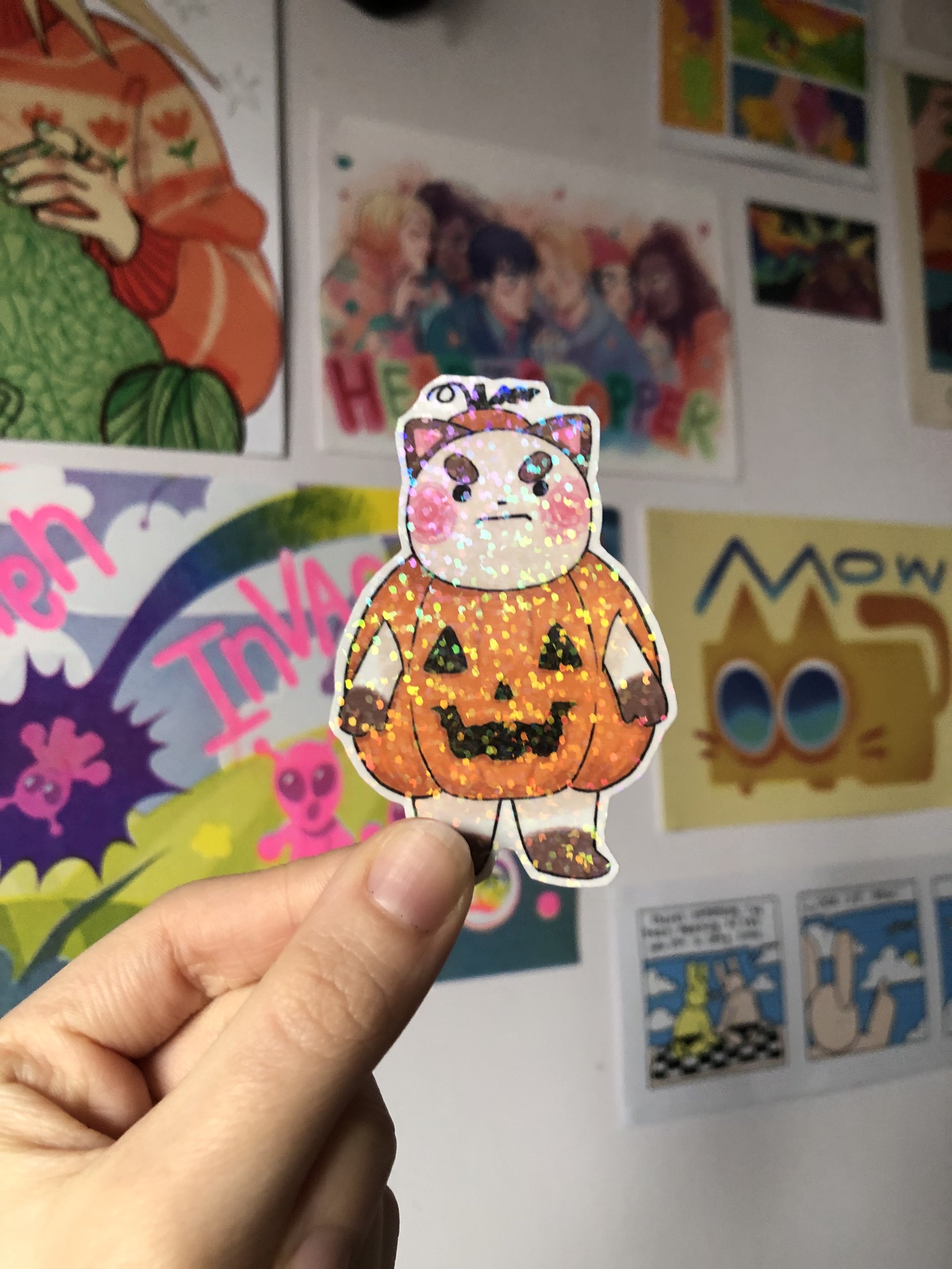 Holo puppycat sticker
