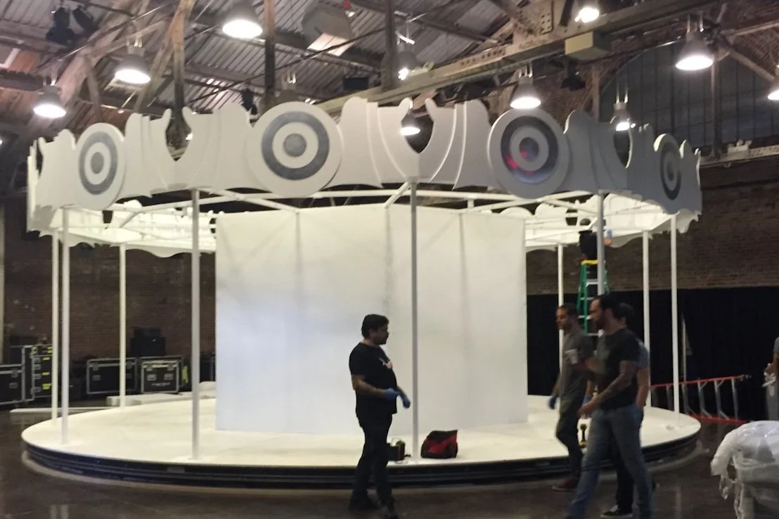 Finding a space that could fit a full-sized carousel, then finding the carousel that could break down into small enough sections to carry through the door by hand was another challenge.