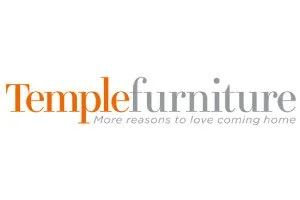 Logo of Temple Furniture with the tagline 'More reasons to love coming home'.