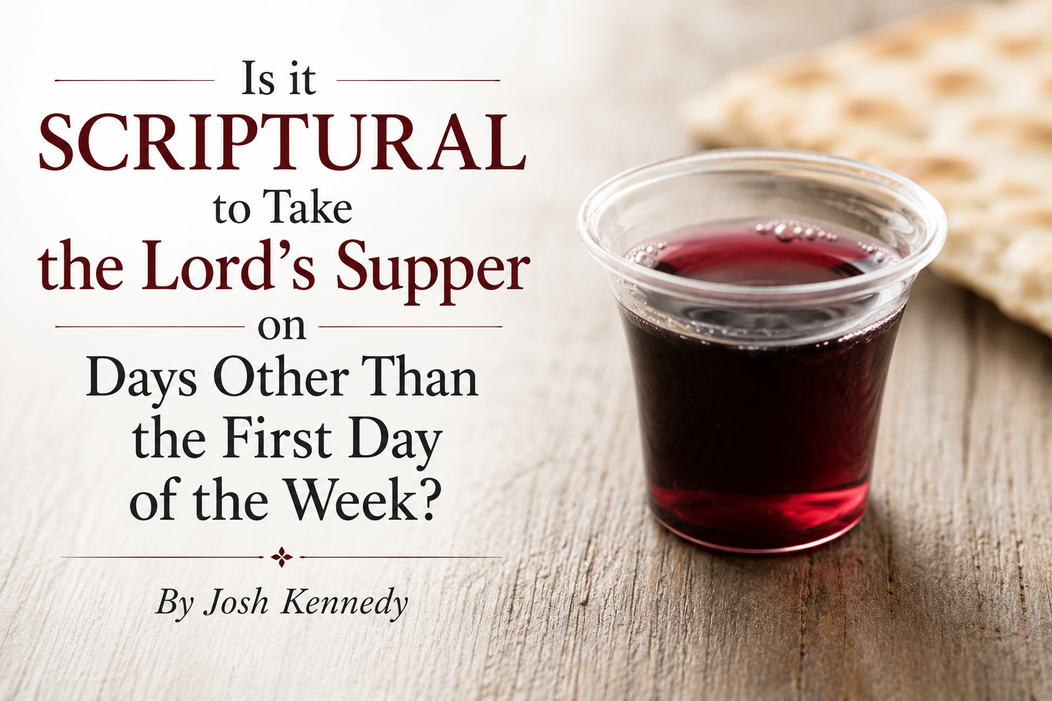 Is it Scriptural to Take the Lord’s Supper on Days Other Than the First Day of the Week?