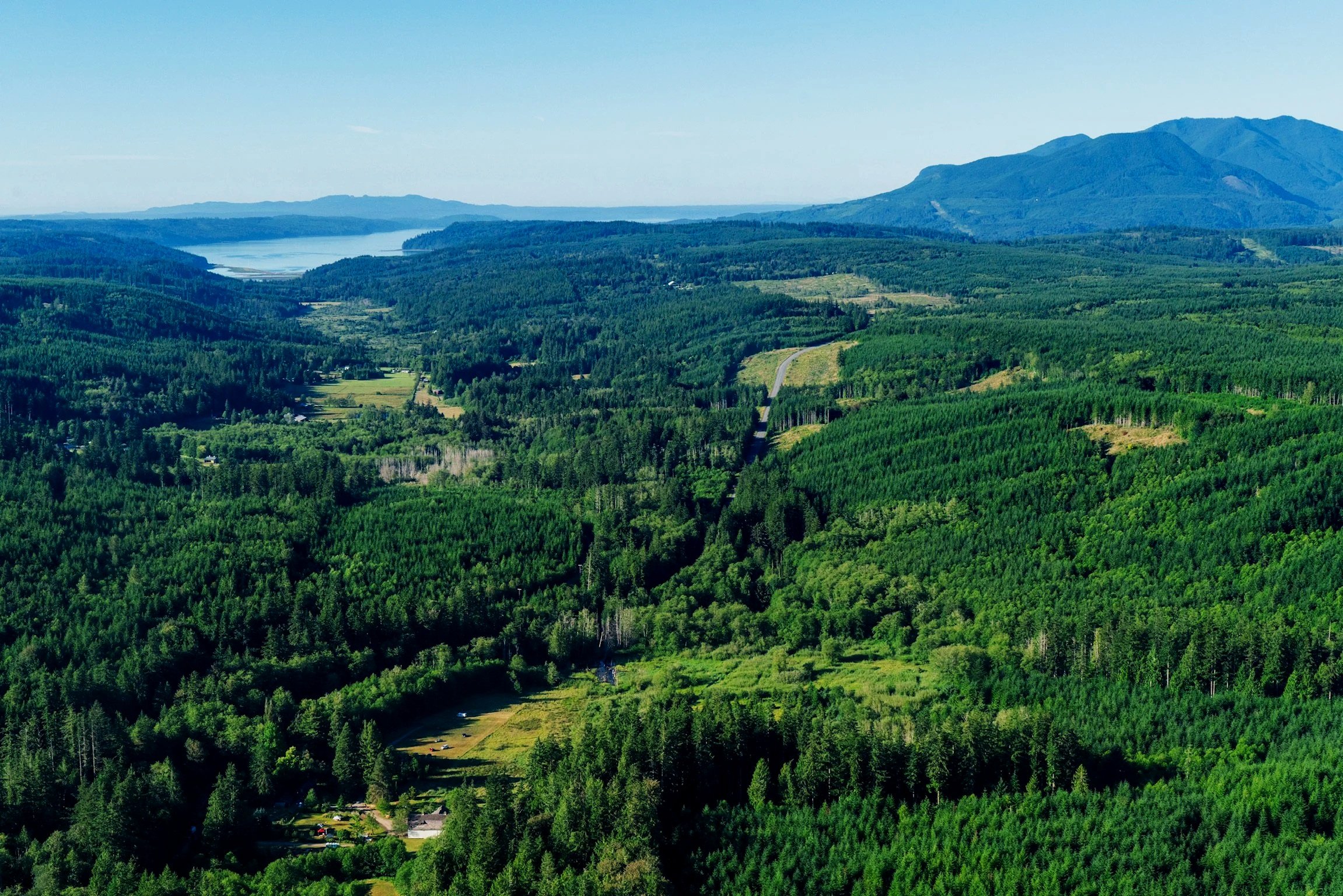 View of the Olympic Peninsula mountains and water