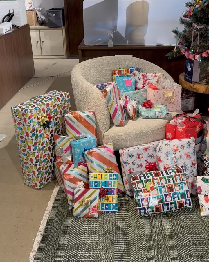 We are so fortunate to be supporting @myblueprintsorg  again this year by Adopting-a-family and making their Christmas Bright! All of these gifts were so generously donated by our Today&rsquo;s Home family, and wrapped with such care 🎁 Thank you all