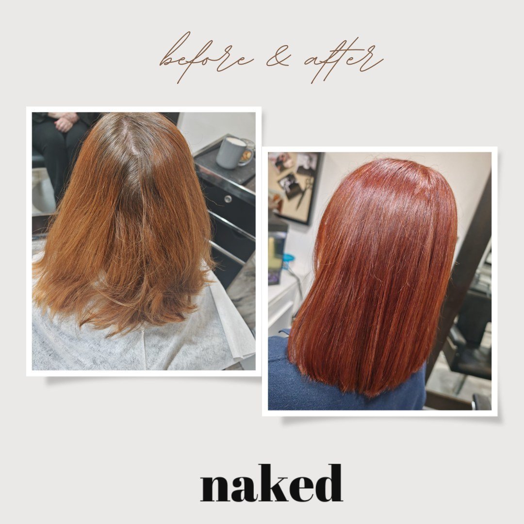 full head colour created by Elouise, transforming this dull copper back to being vibrant and shiny.🧡
