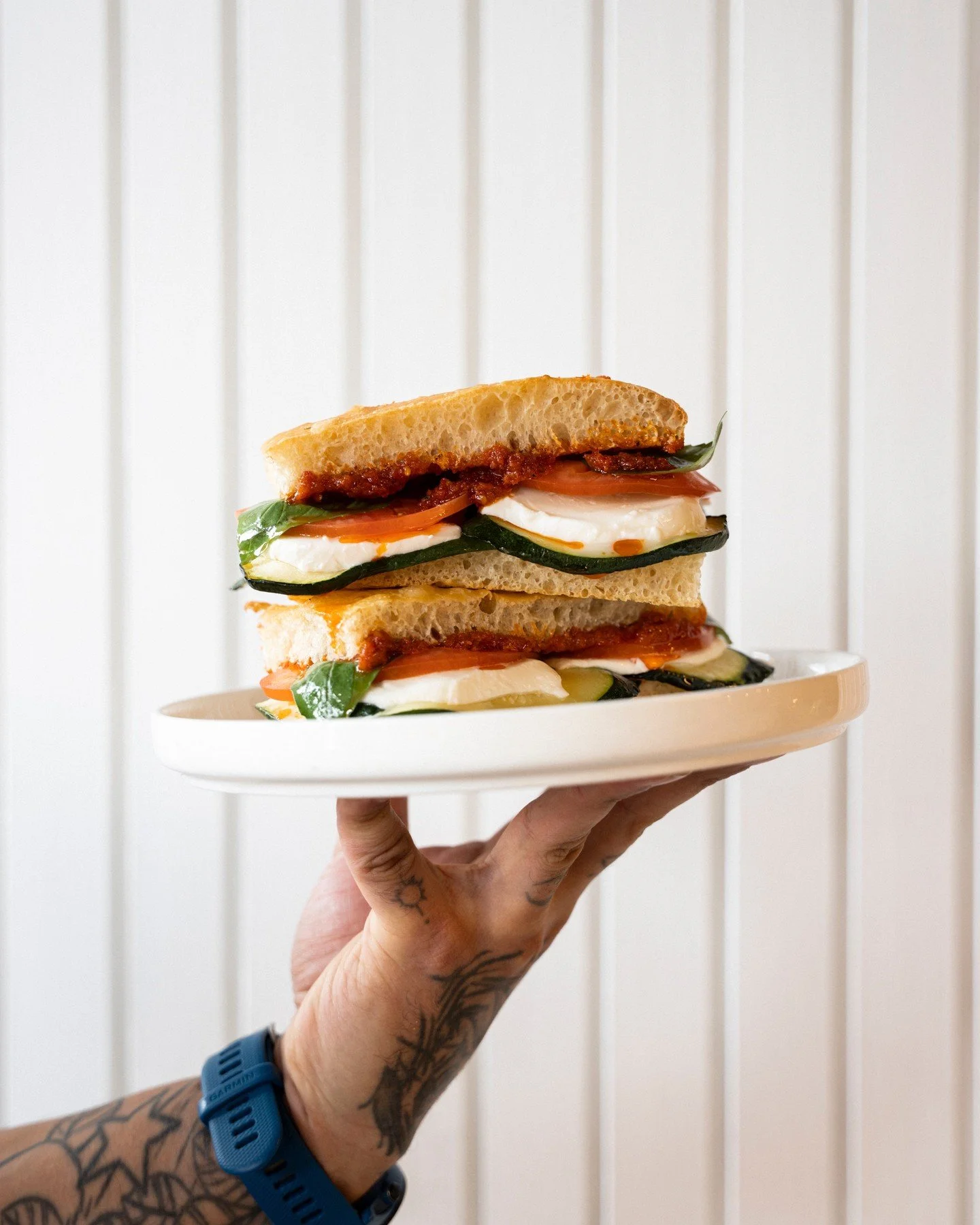Caprese Rosso.. for all the veggies out there 🌱⁠
⁠
Sliced mozzarella, Courgette, Tomato, Basil, Balsamic &amp; Red pesto⁠
⁠
⁠#franciesfocaccia #franciesliverpool #mortadella #pistachio #focaccia #liverpooleats #liverpoolfood #liverpoolcafe⁠ #liverpo