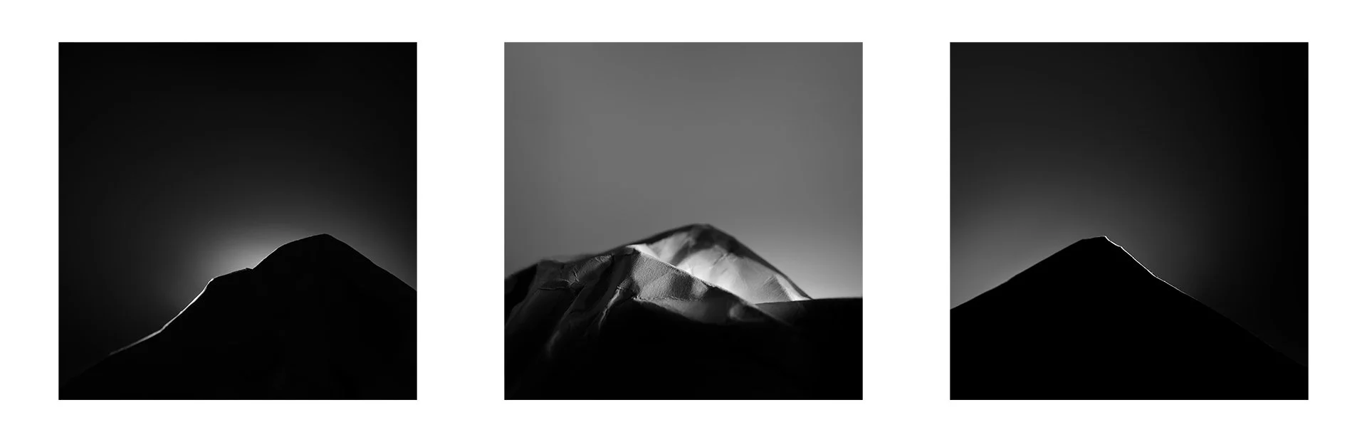   The horizon is a horizon is a theory,  3 gelatin silver prints, 30×30” each, 2024 