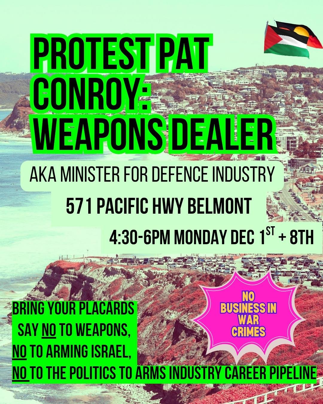 Protest Pat Conroy: Weapons Dealer