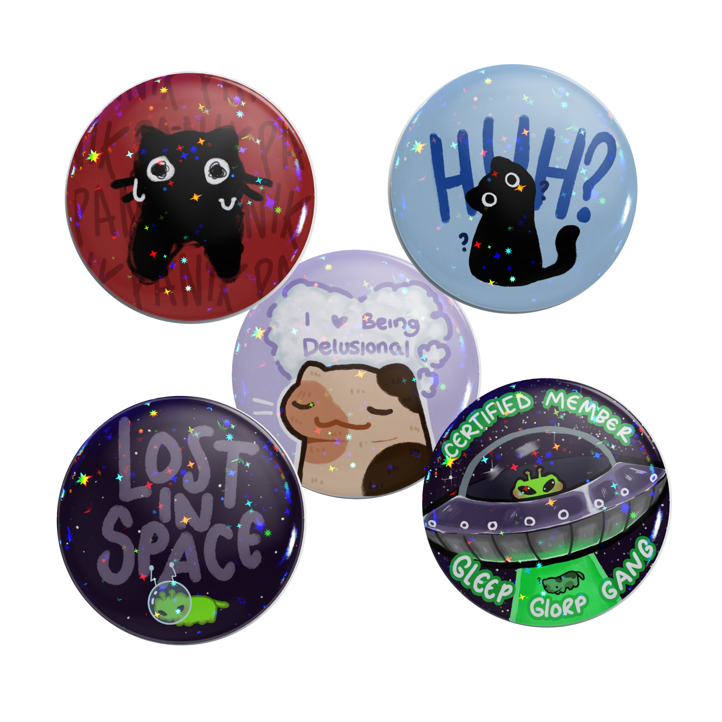 Silly Cat Badges (45mm) | Series 1