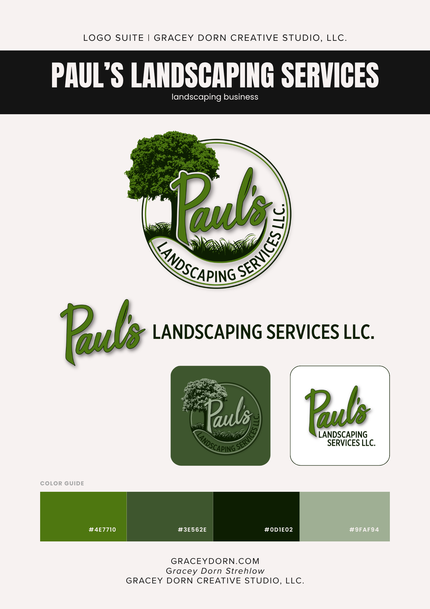 Logo Suite Designed by Gracey Dorn Strehlow, Gracey Dorn Creative Studio, LLC.