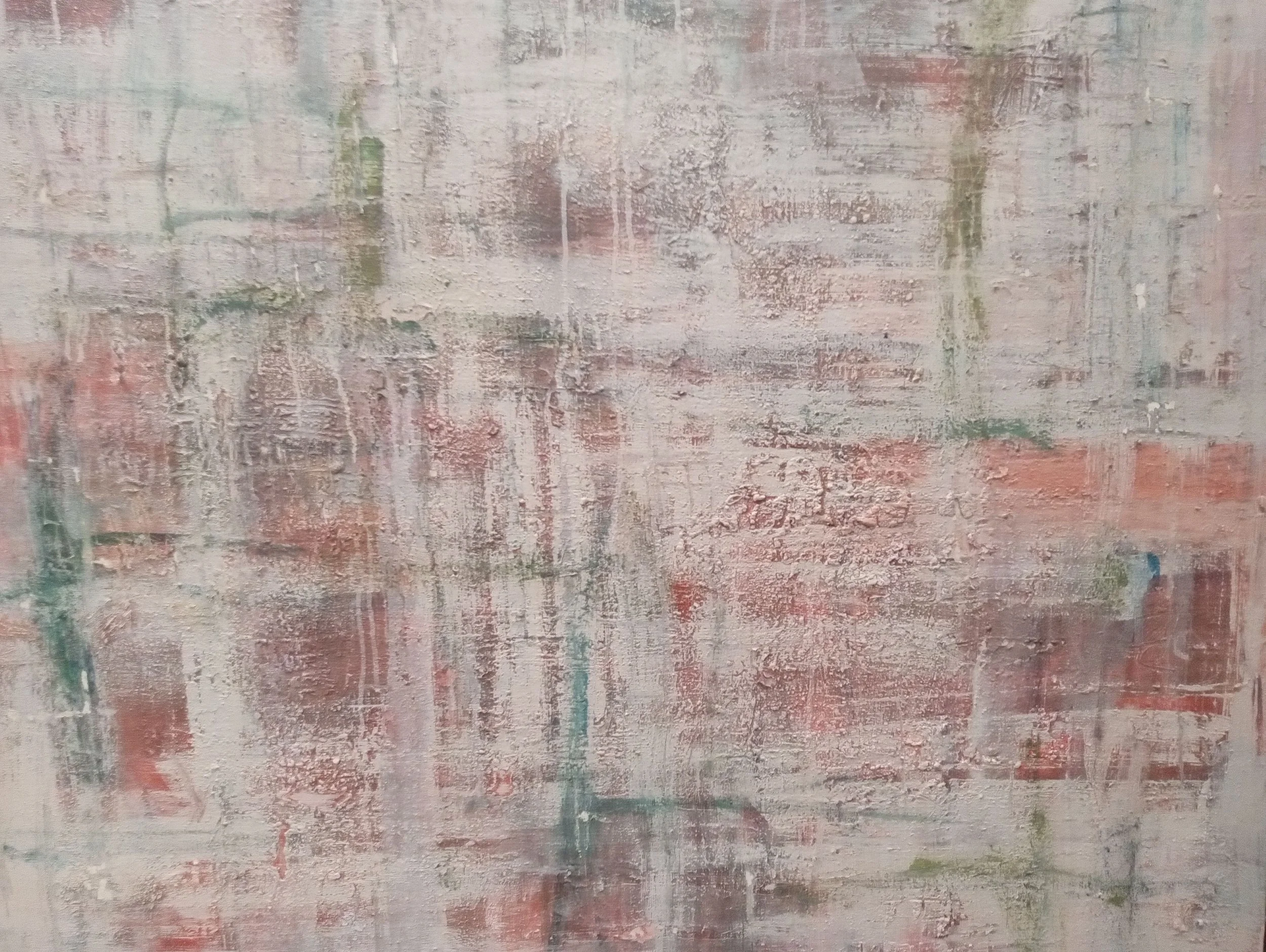  Acrylic paint, sumi ink and clay slip on canvas, 36×48, 2025 