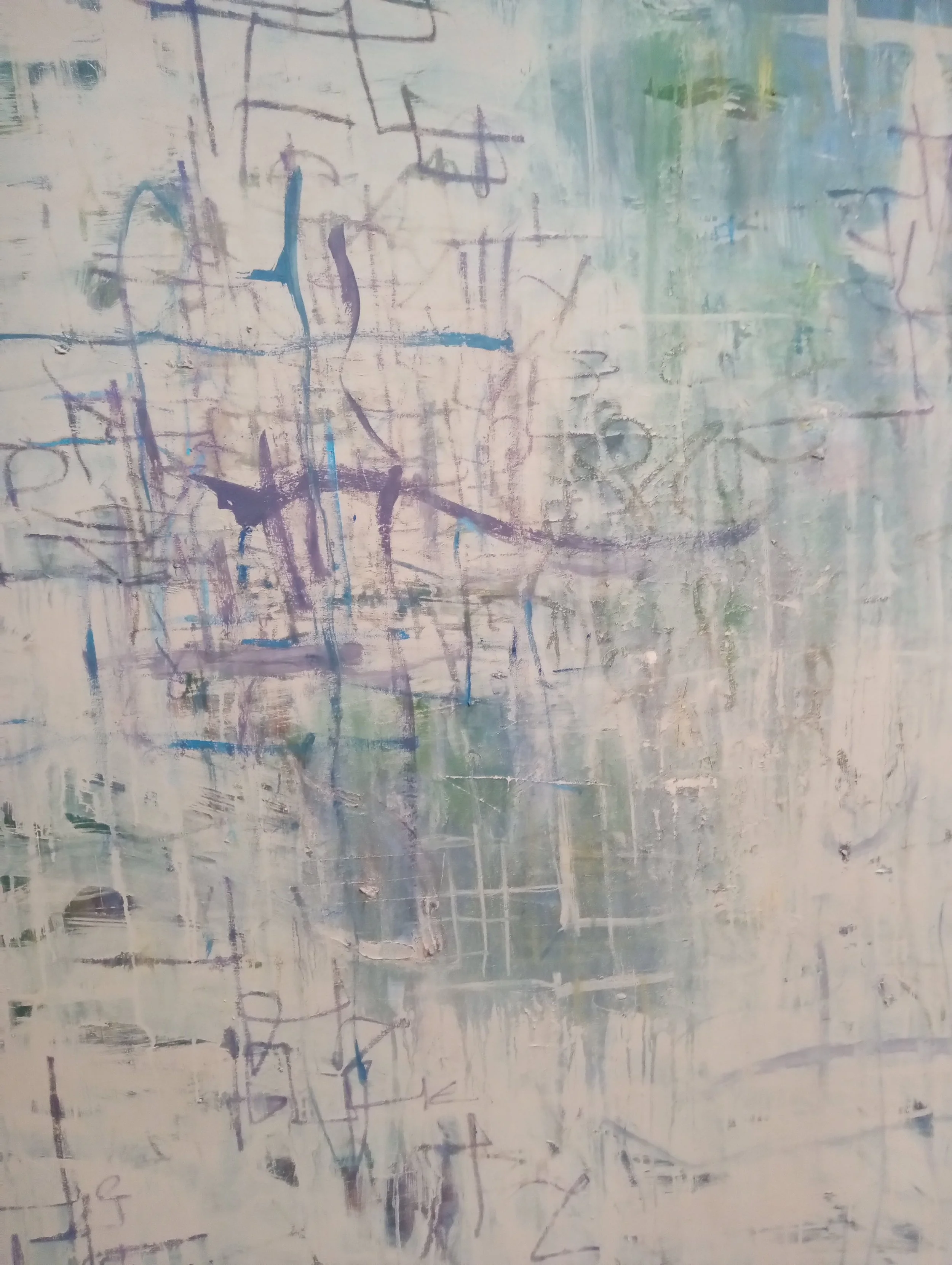  Acrylic paint, oil pastel, matt medium and clay slip on canvas, 60×48, 2025 