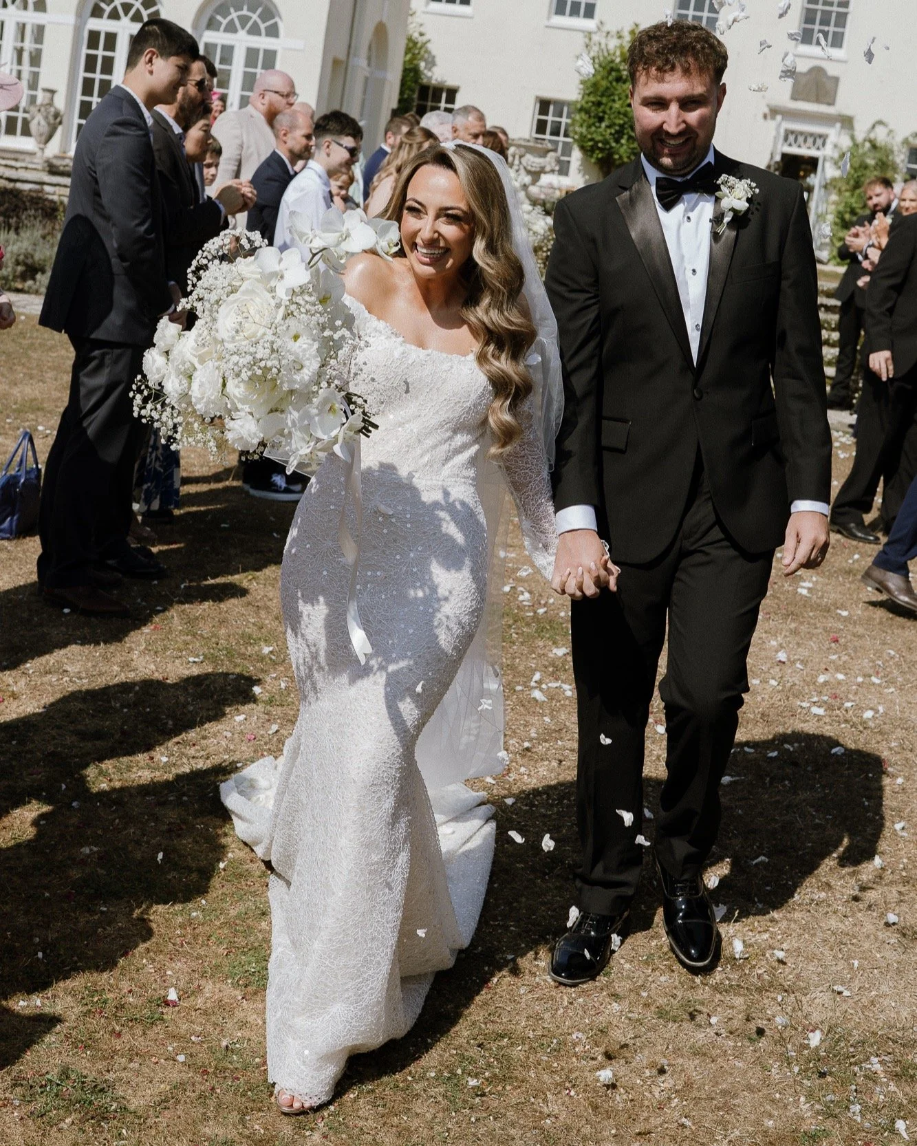 NEW on my Love Stories page 💫 Gorgeous Emily &amp; Matt and their summer wedding at Rockbeare Manor in Devon. ✨ Tap the link in my profile to scroll. Featuring a show stopping Eva Lendel gown from Champagne &amp; Charlotte Bridal boutique and elegan