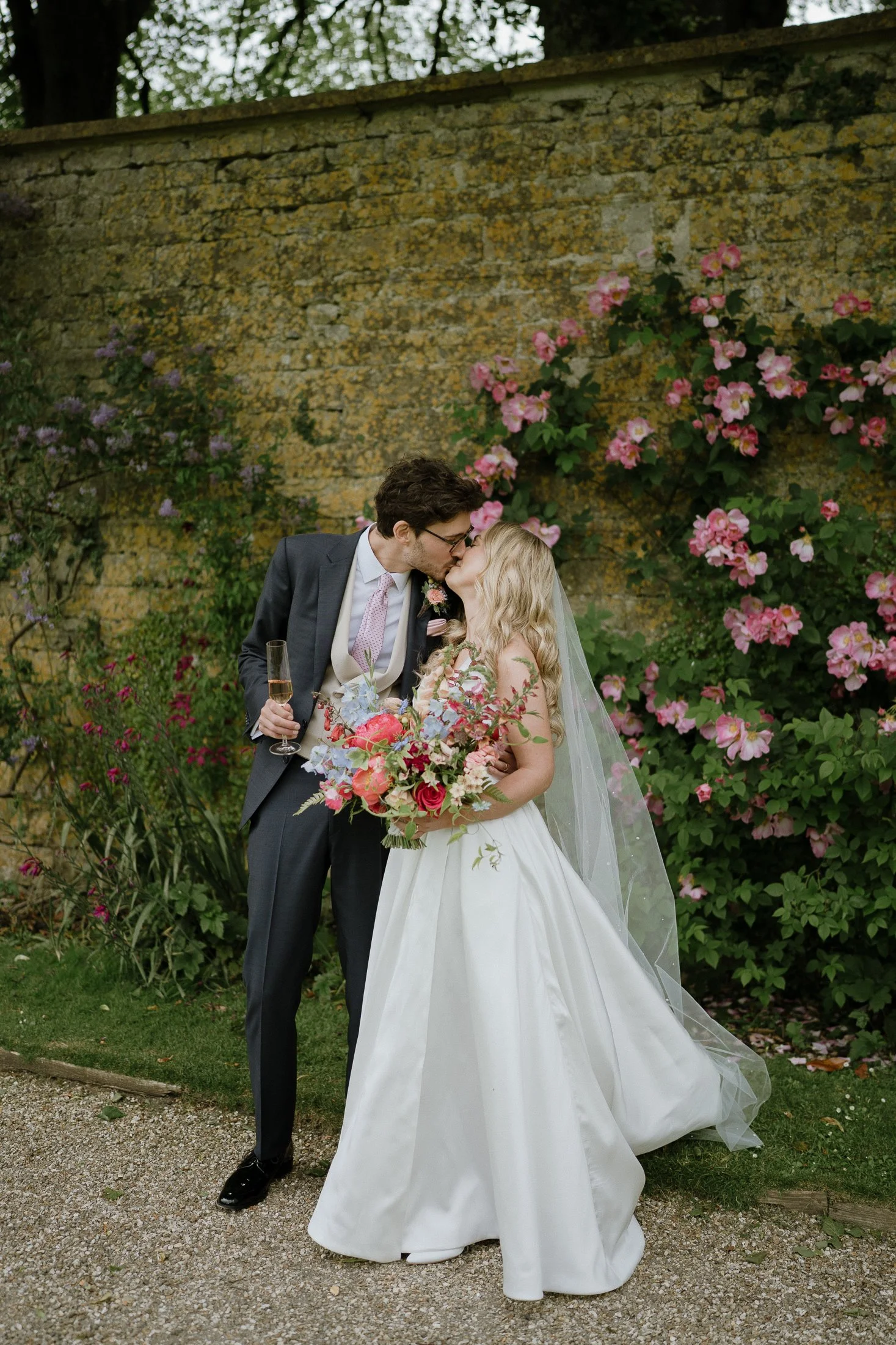 True colour, film style photography for summer wedding at Mapperton House in Dorset