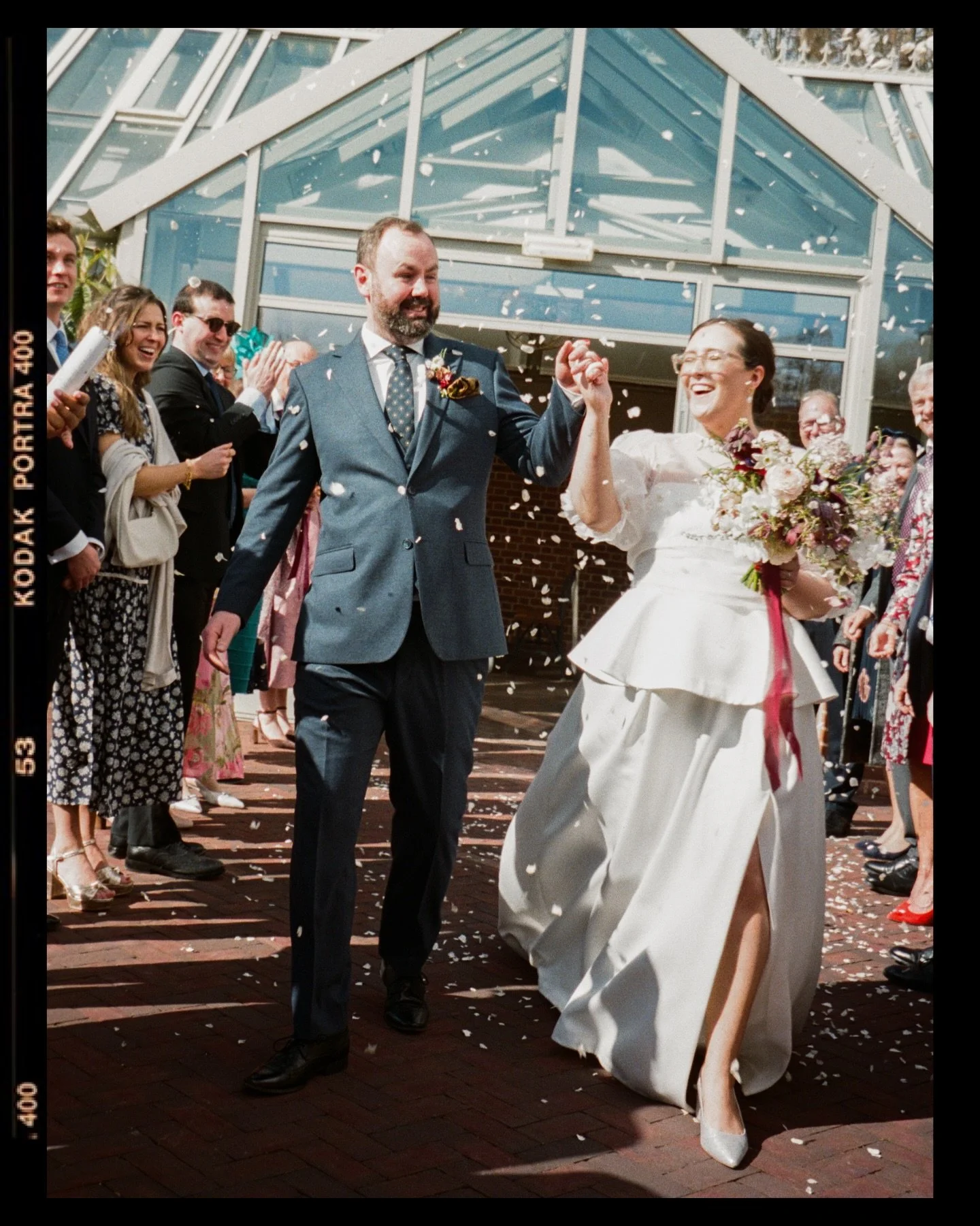Something I never get to do is shoot confetti on film. And thanks to having a wonderful assistant on C&amp;M&rsquo;s wedding day at Syrencot, I got to capture these moments in a truly timeless format. 
.
My amazing couple opted for hybrid photography