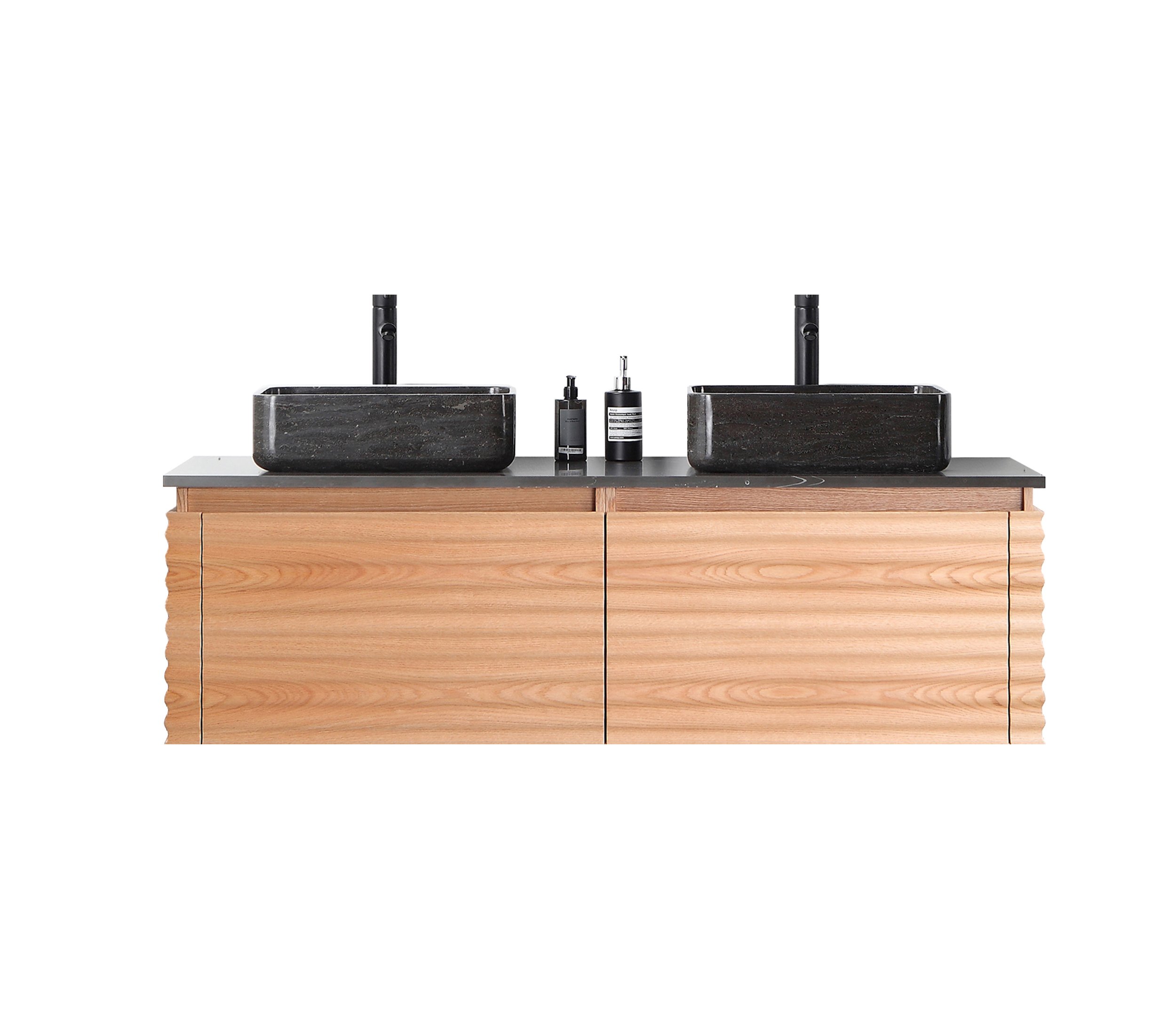 60" Maple Wall Mount Double Sink Vanity