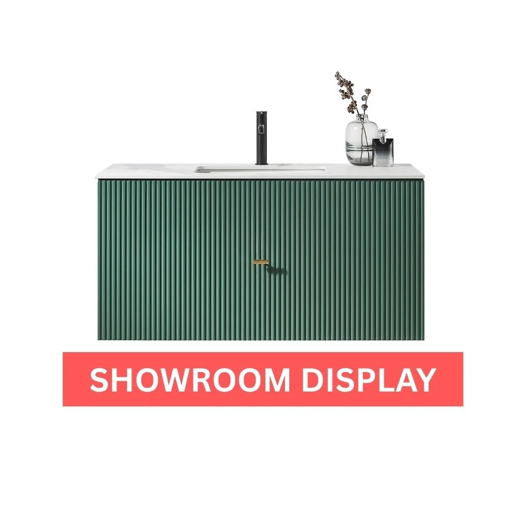 42” Forest Green Wall Mount White Countertop Vanity